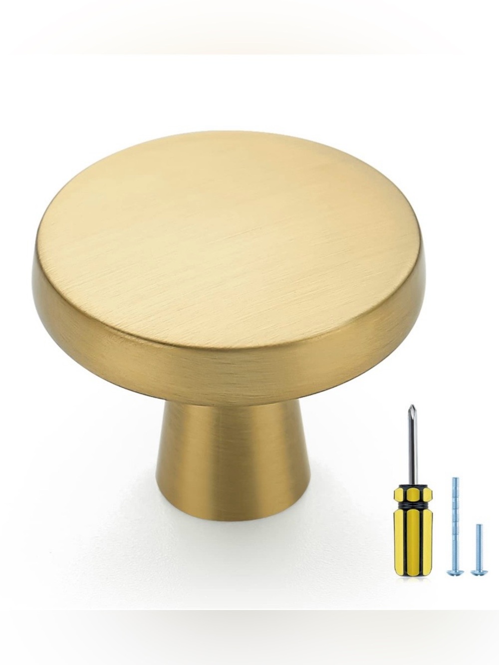 Ravinte Hardware RUSTIC KNOBS - Brushed Brass 1.25” (10 Pack)